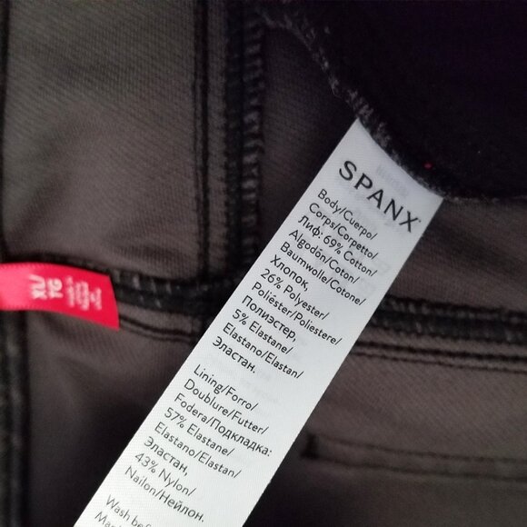 SPANX Jean-ish® Ankle Leggings Pull On Pants XL Houndstooth Black Gray Stretch - Picture 10 of 15
